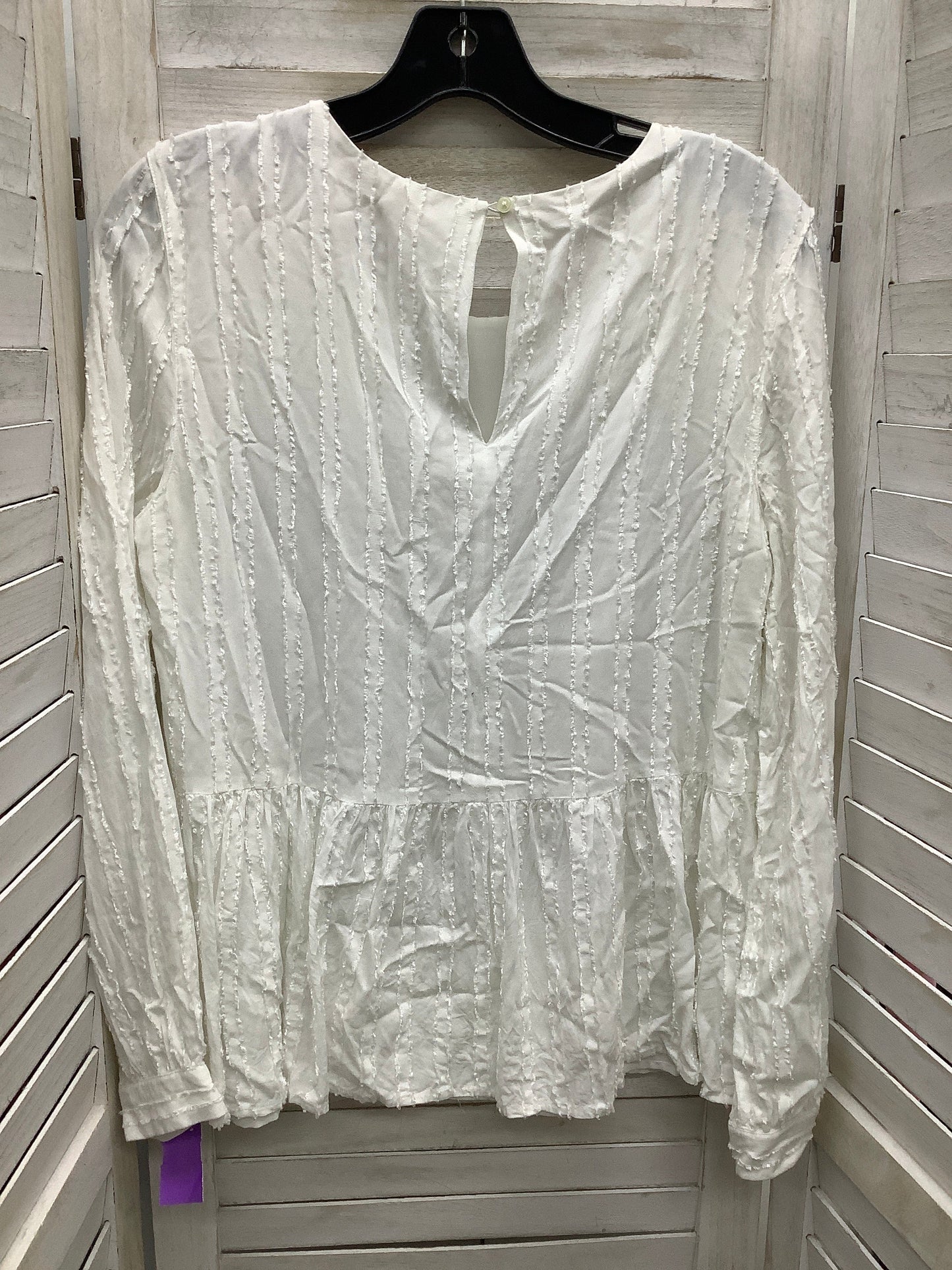 White Top Long Sleeve Loft, Size M