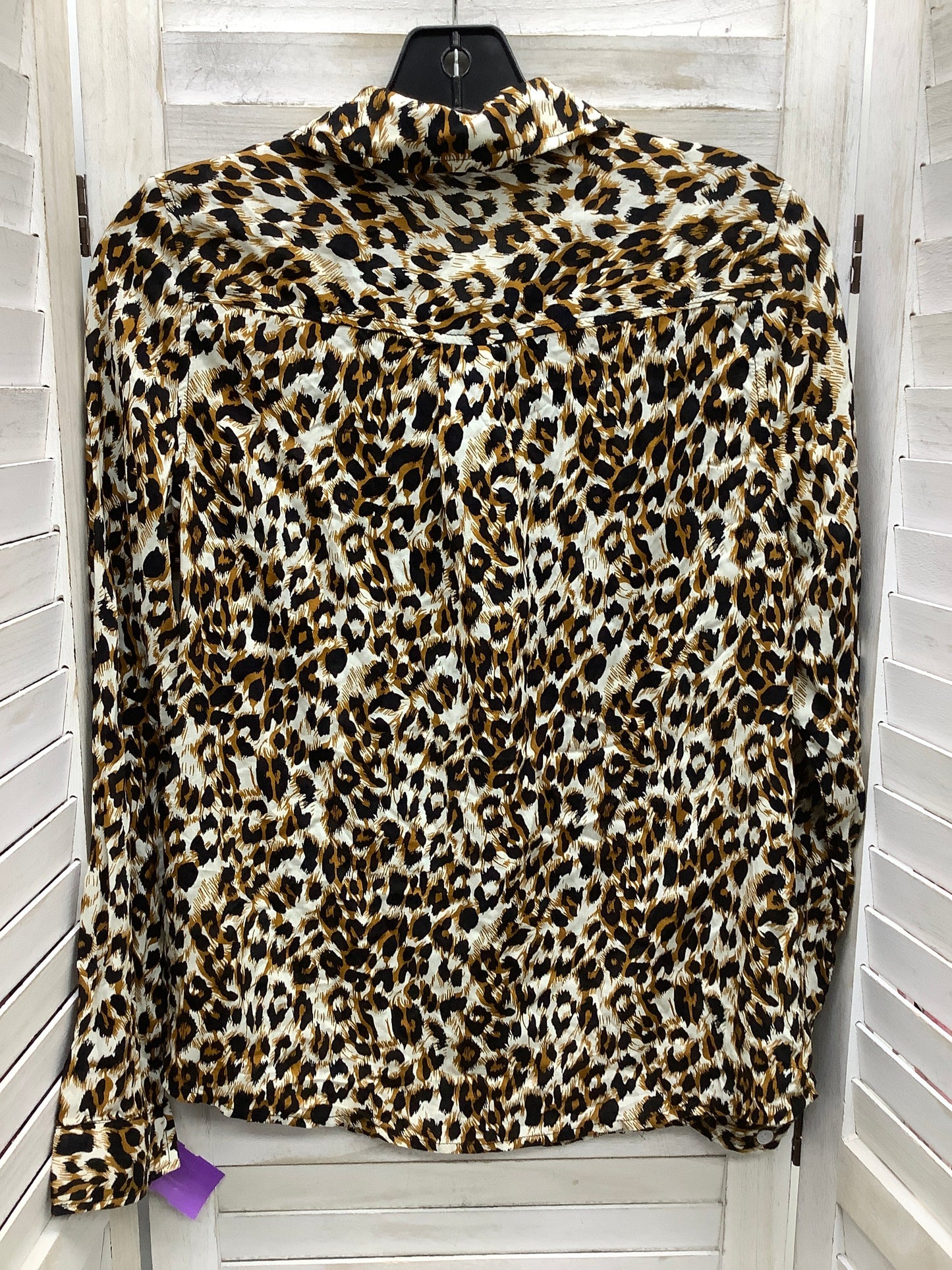 Leopard Print Blouse Long Sleeve Fashion Nova, Size M