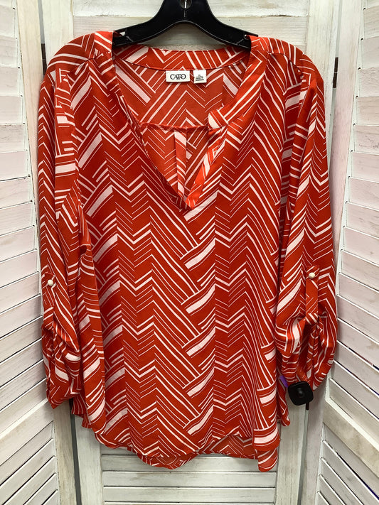 Orange Blouse Long Sleeve Cato, Size Xl