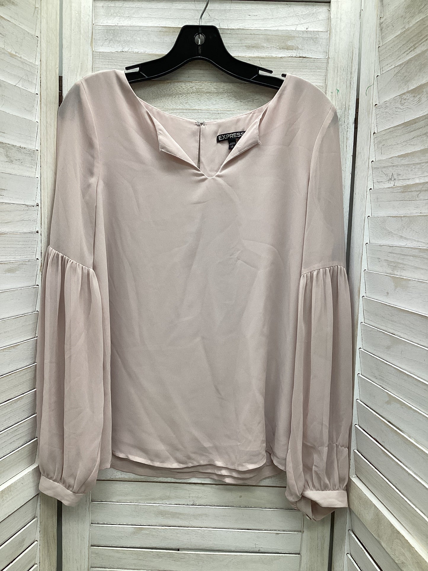 Top Long Sleeve By Express In Pink, Size: S