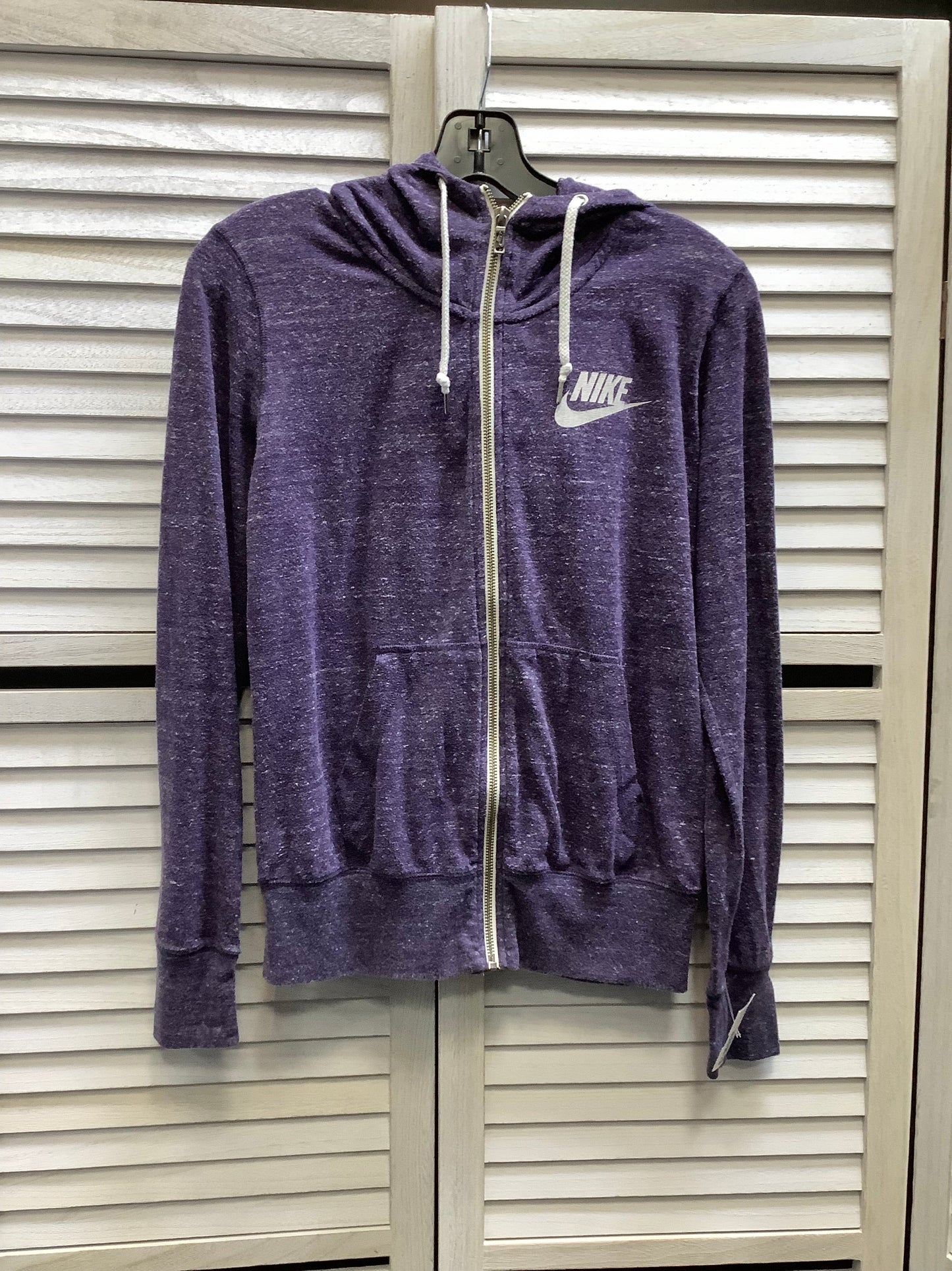 Athletic Jacket By Nike In Purple, Size: M