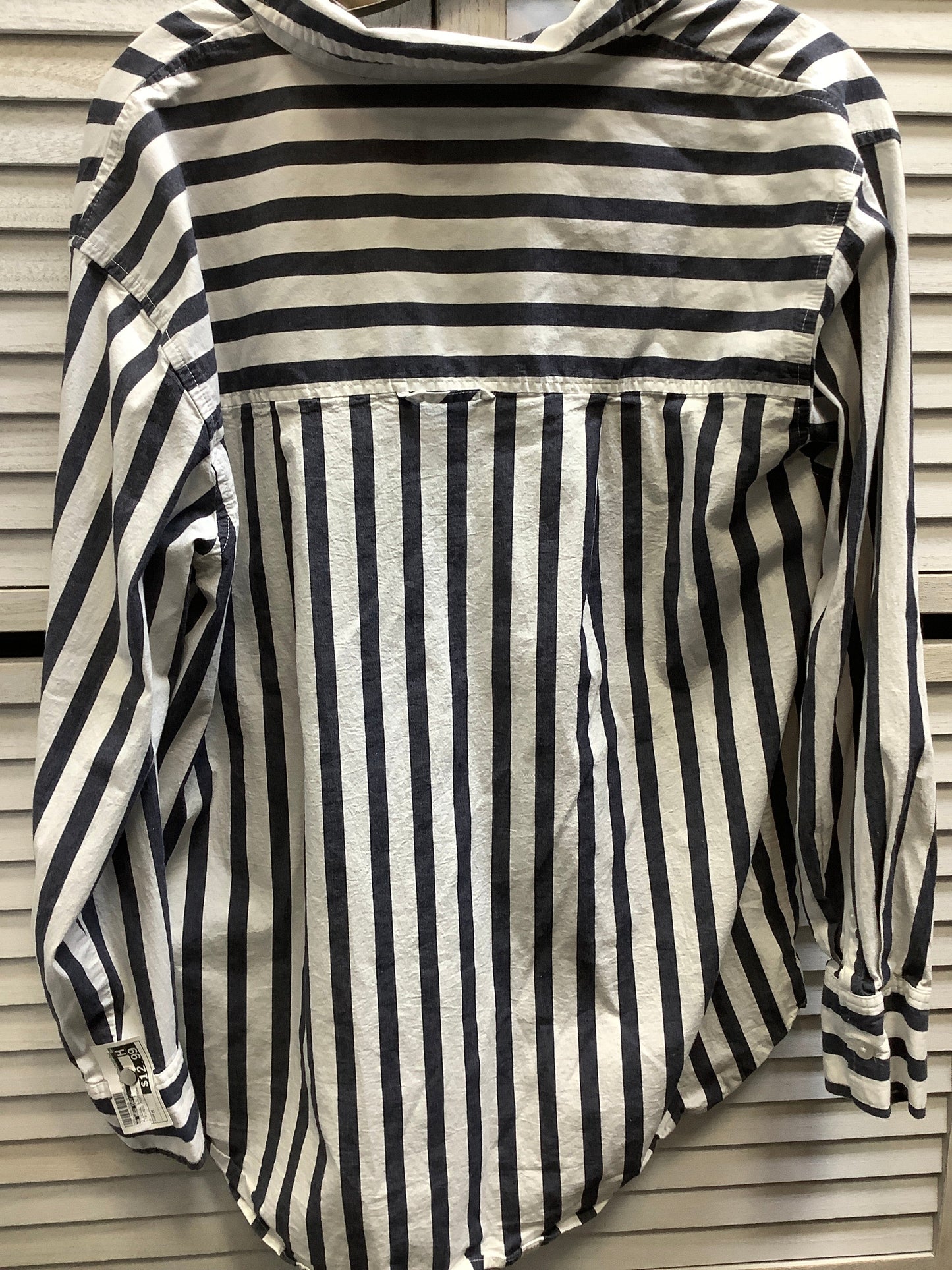 Blouse Long Sleeve By A New Day In Striped Pattern, Size: M