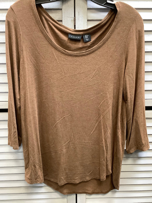 Top Long Sleeve By Tahari By Arthur Levine In Brown, Size: M