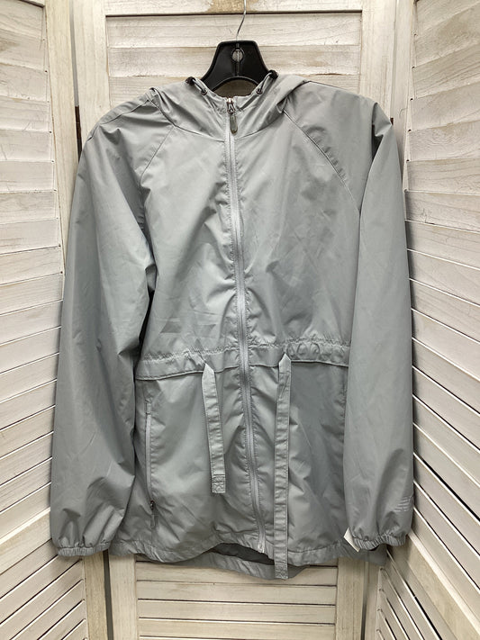 Jacket Windbreaker By New Balance In Grey, Size: S