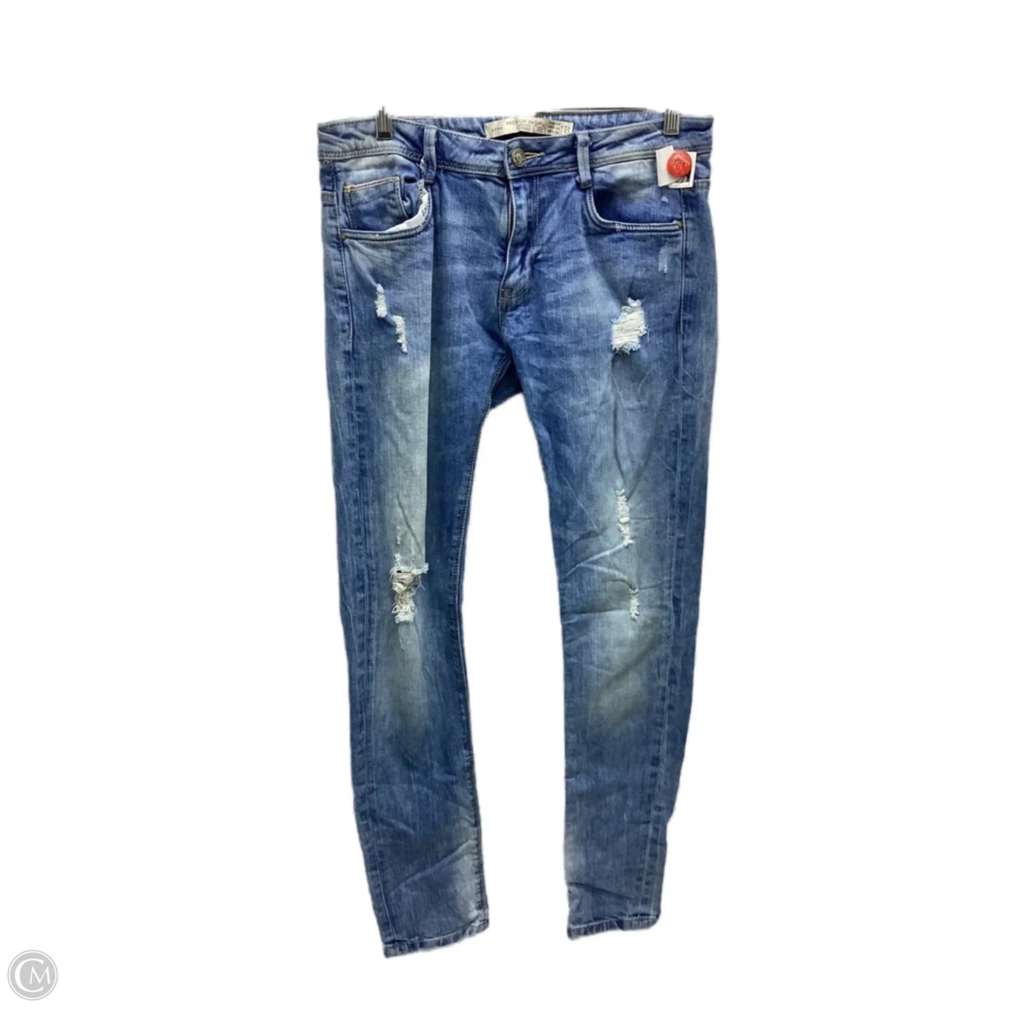 Jeans Skinny By Zara In Blue Denim, Size: 6