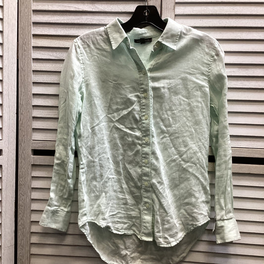 Blouse Long Sleeve By Lord And Taylor In Teal, Size: Xs