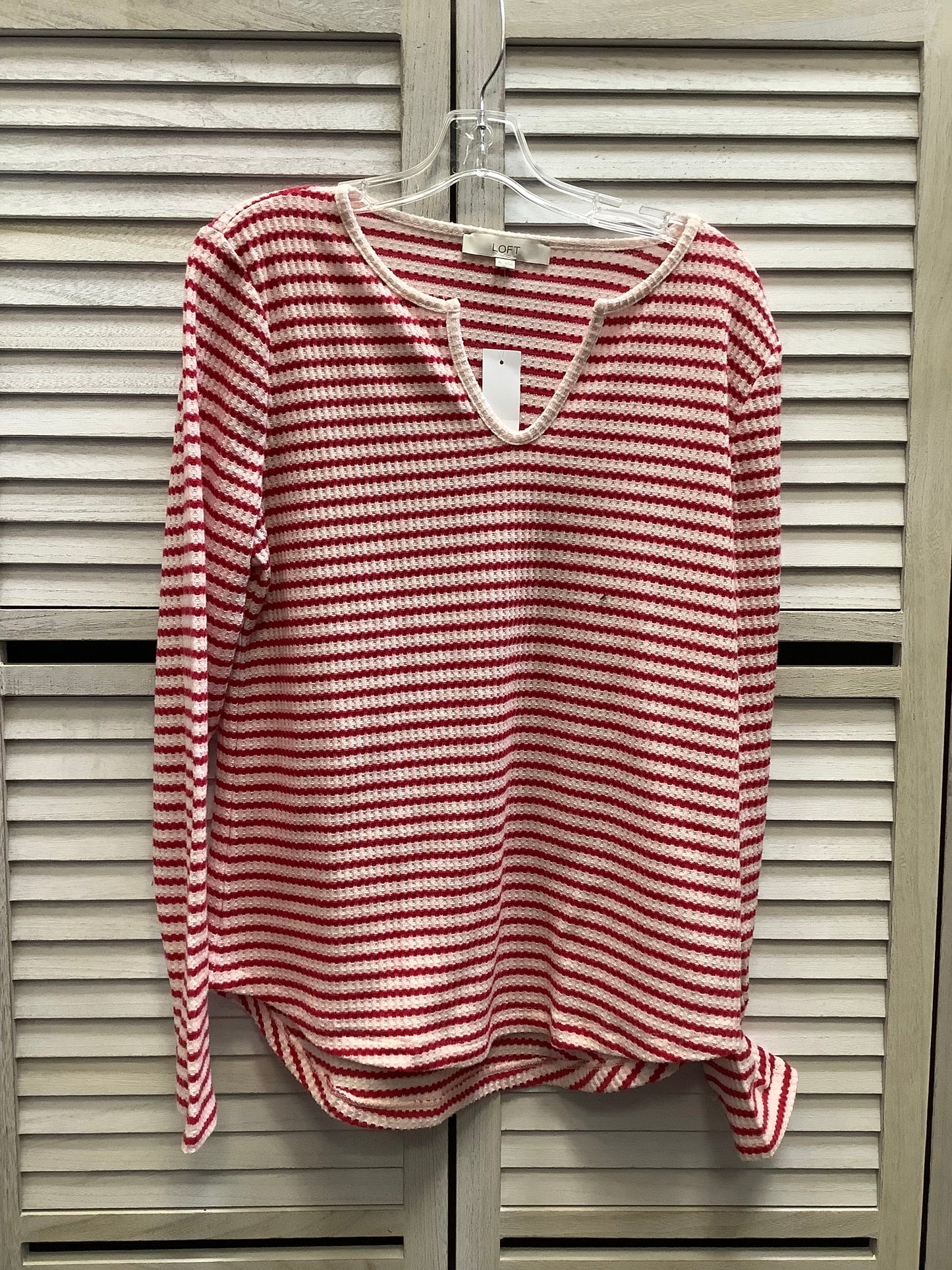 Top Long Sleeve By Loft In Striped Pattern, Size: Xl