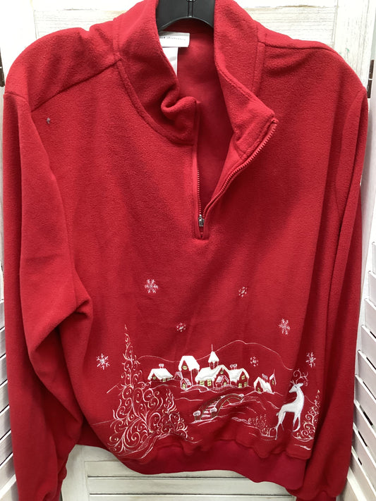 Sweatshirt Crewneck By Alfred Dunner In Red, Size: Xl