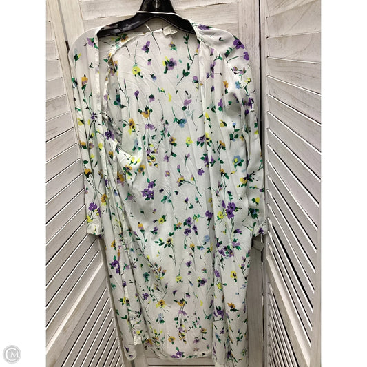 Cardigan By Loft In Floral Print, Size: Xs