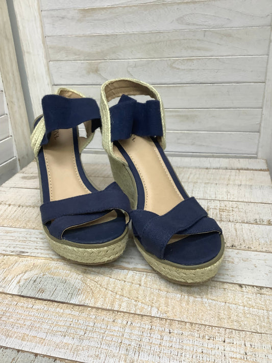 Sandals Heels Block By Merona In Navy, Size: 7.5