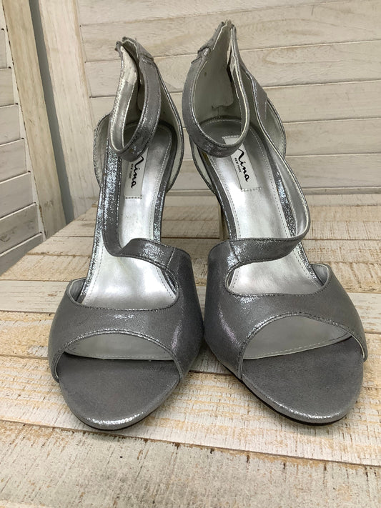 Shoes Heels Stiletto By Nina In Silver, Size: 9.5