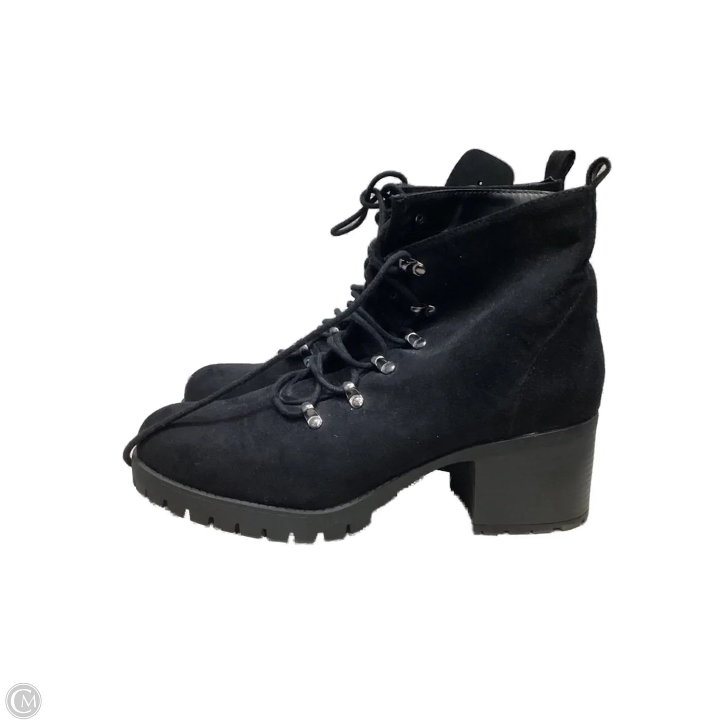 Boots Ankle Heels By Forever 21 In Black, Size: 10