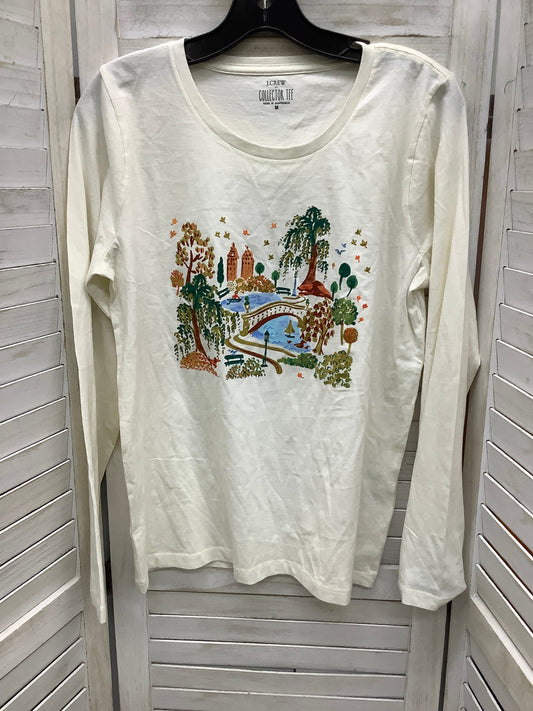 Top Long Sleeve By J. Crew In Ivory, Size: M