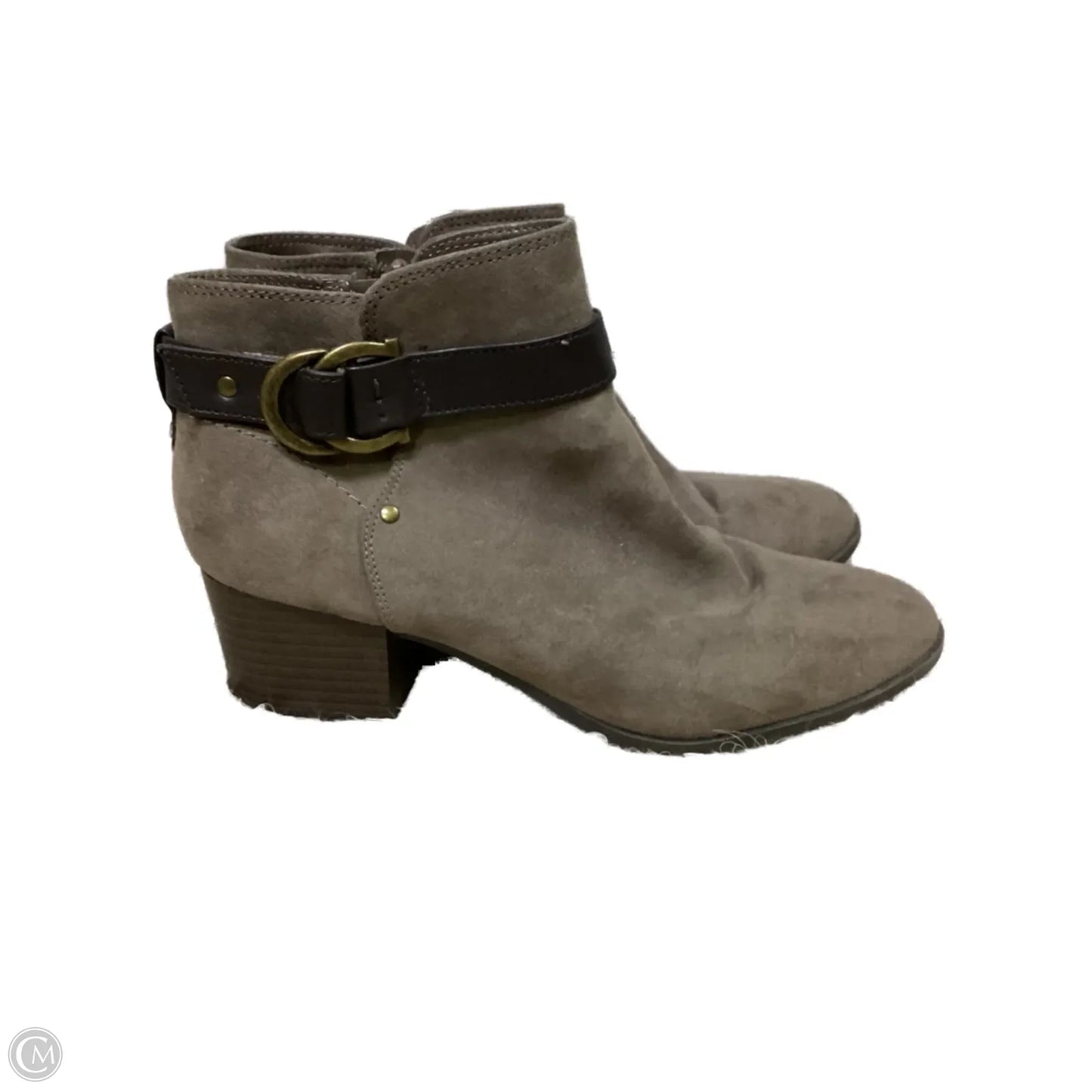 Boots Ankle Heels By Unisa In Brown, Size: 7.5