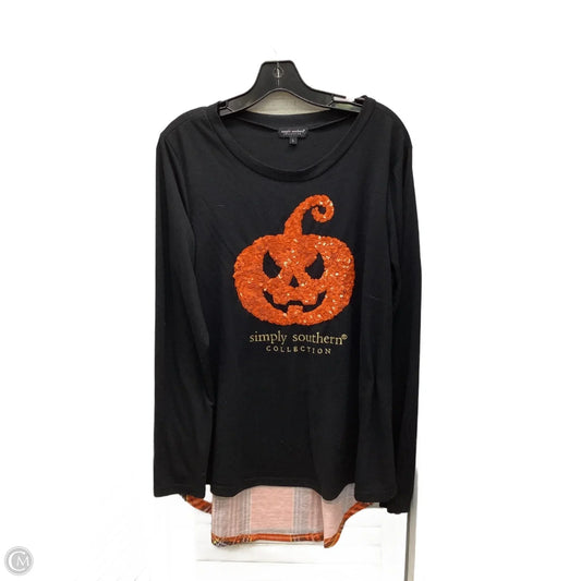 Top Long Sleeve By Simply Southern In Black, Size: L