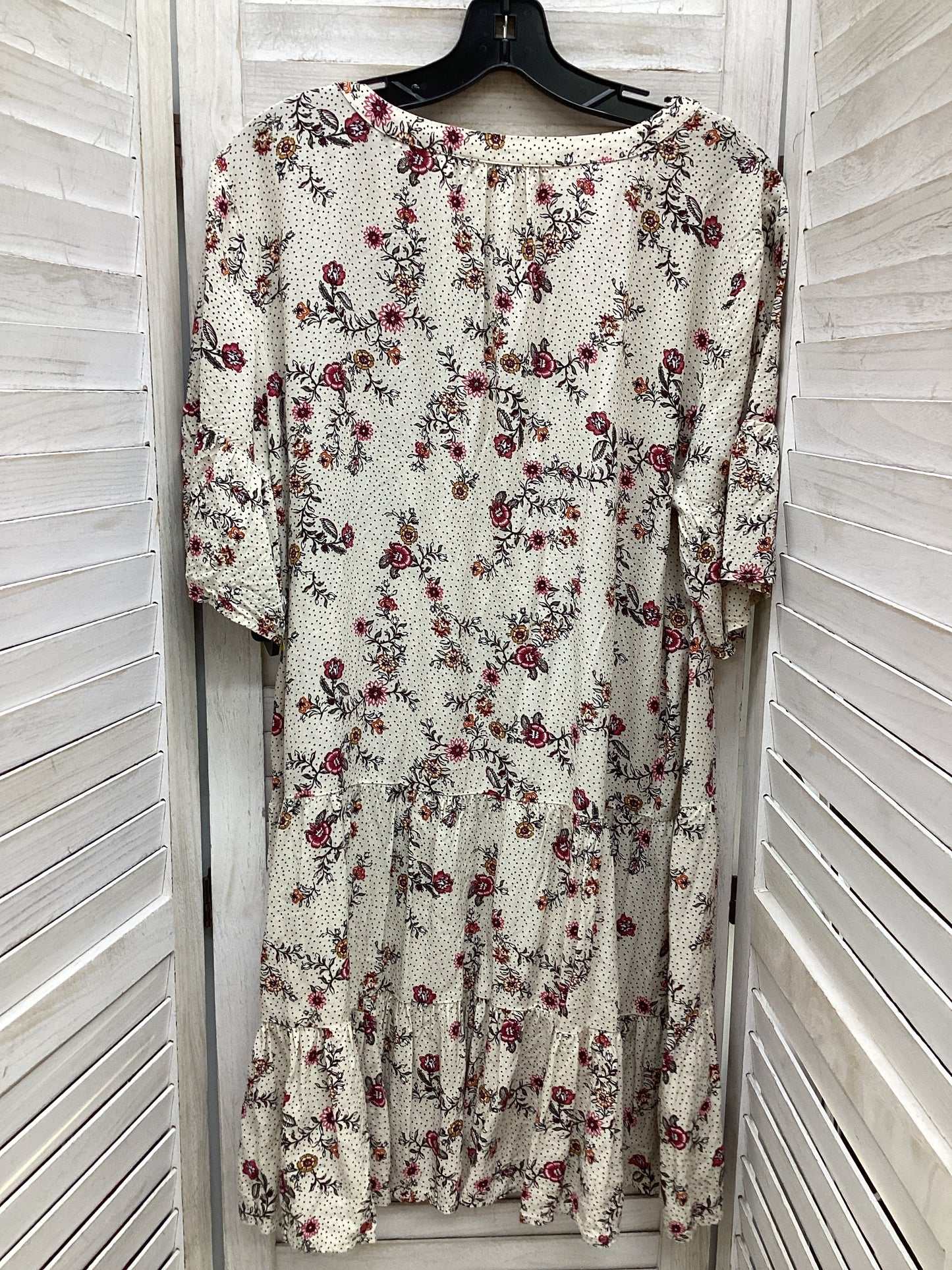 Dress Casual Midi By Loft In Floral Print, Size: L