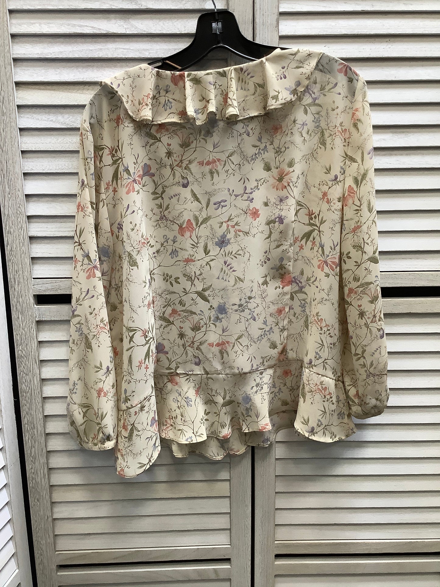 Top Long Sleeve By Chaps In Floral Print, Size: Xl