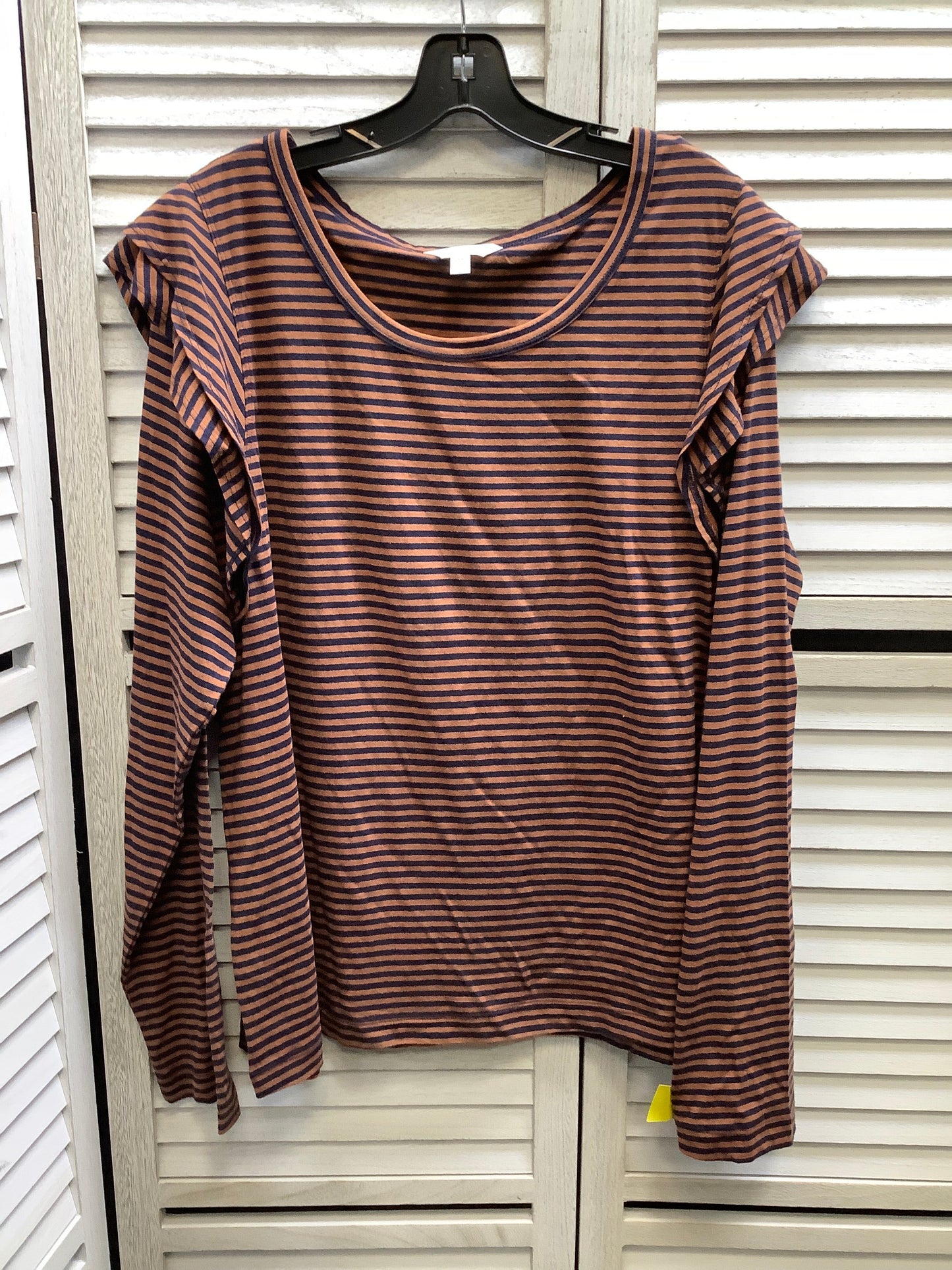 Top Long Sleeve By Time And Tru In Striped Pattern, Size: 3x