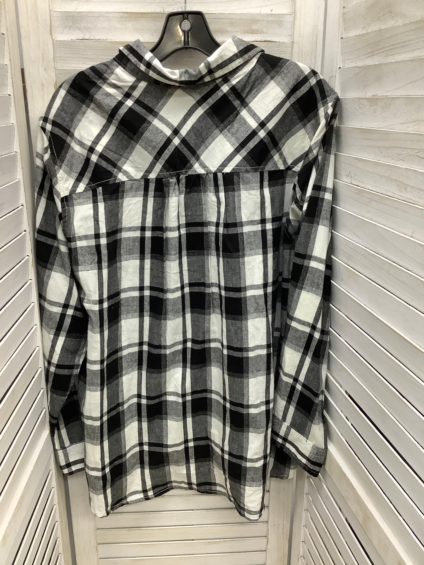 Top Long Sleeve By Time And Tru In Plaid Pattern, Size: Xxl