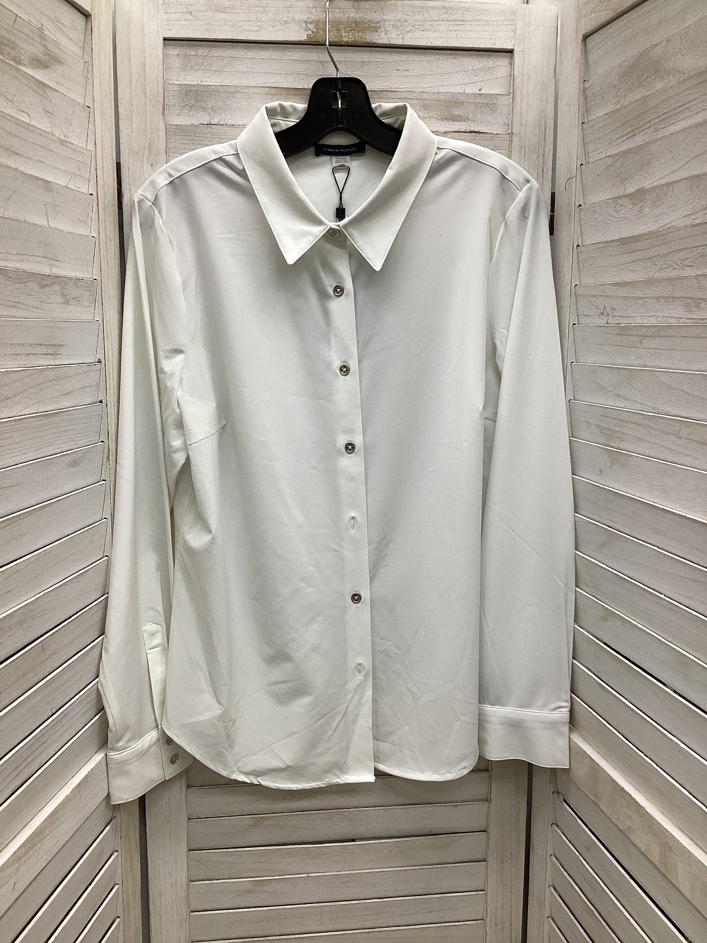 Top Long Sleeve By Tommy Hilfiger In White, Size: L