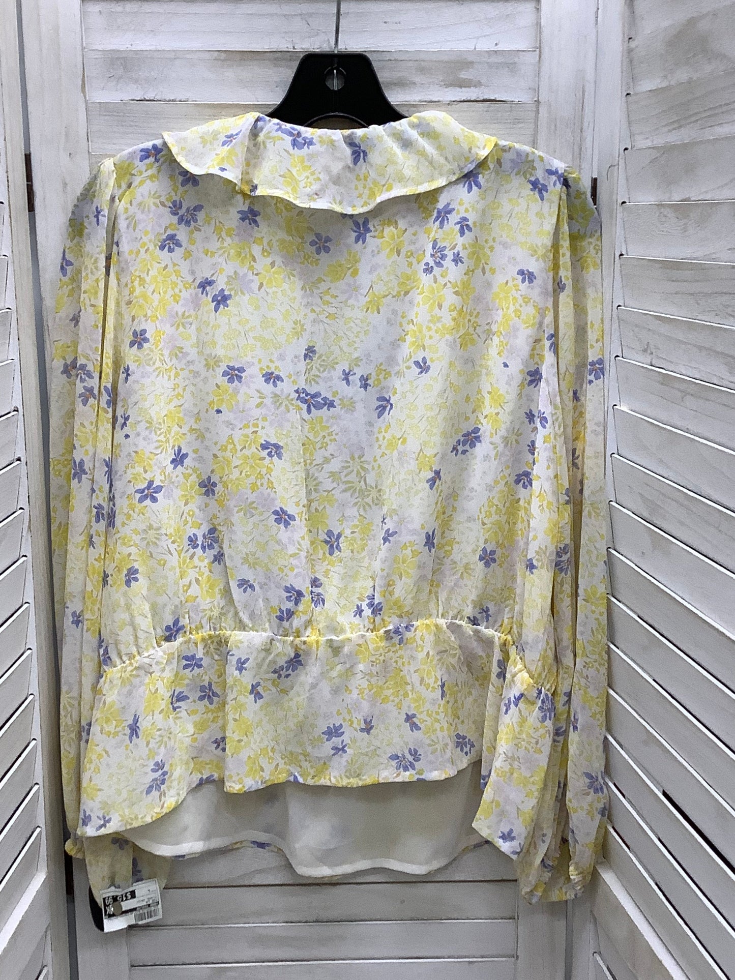 Top Long Sleeve By Ann Taylor In Floral Print, Size: L