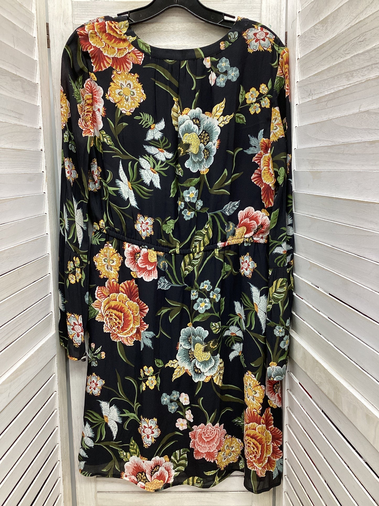 Dress Casual Midi By Loft In Floral Print, Size: L