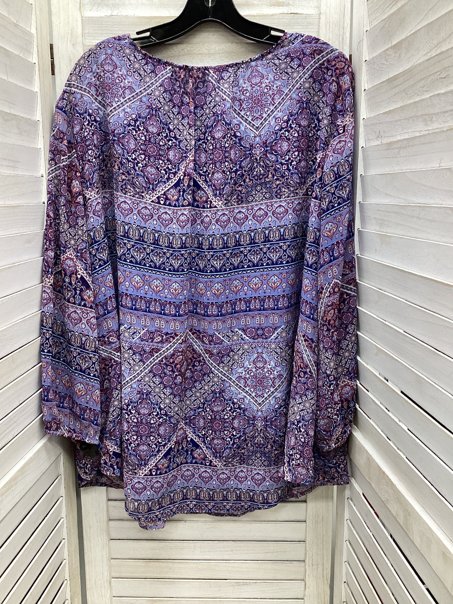 Top Long Sleeve By St Johns Bay In Paisley Print, Size: 3x