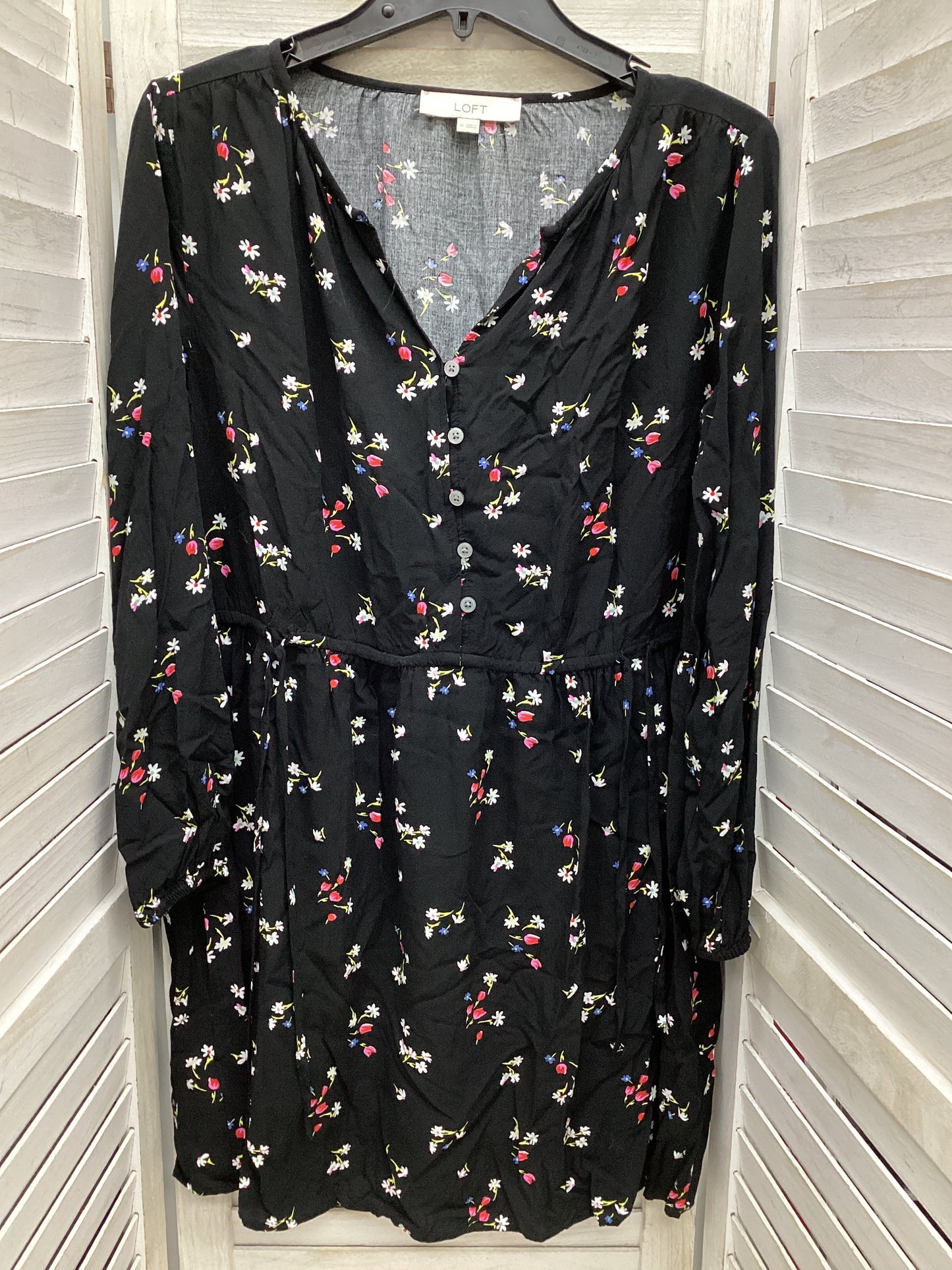 Dress Casual Midi By Loft In Floral Print, Size: M