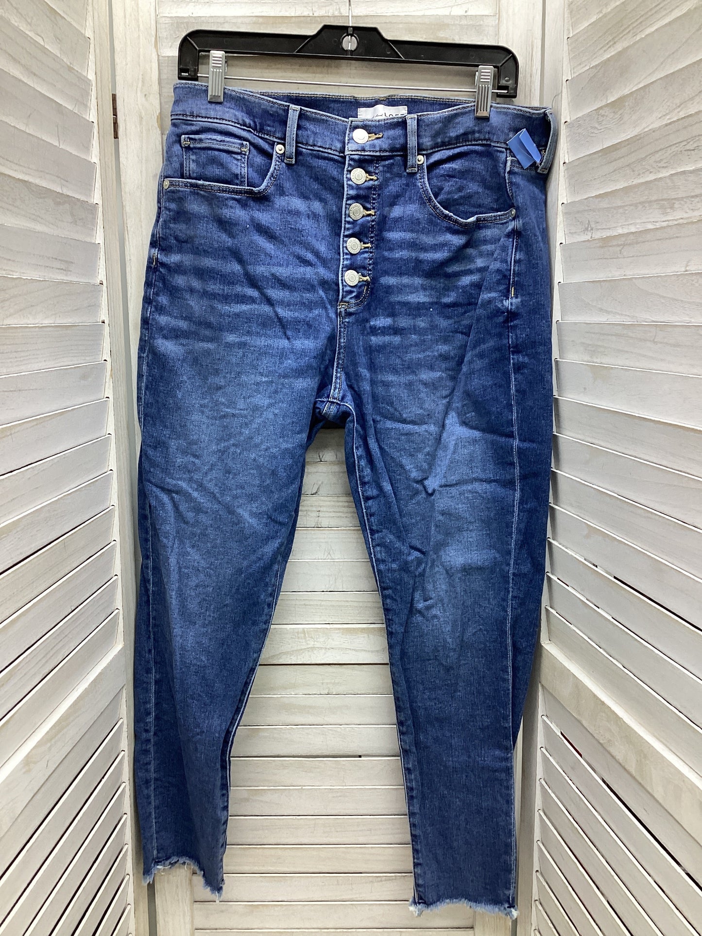 Jeans Skinny By Loft In Blue Denim, Size: 12