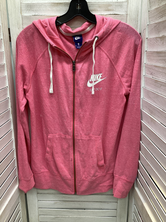 Athletic Jacket By Nike In Pink, Size: M