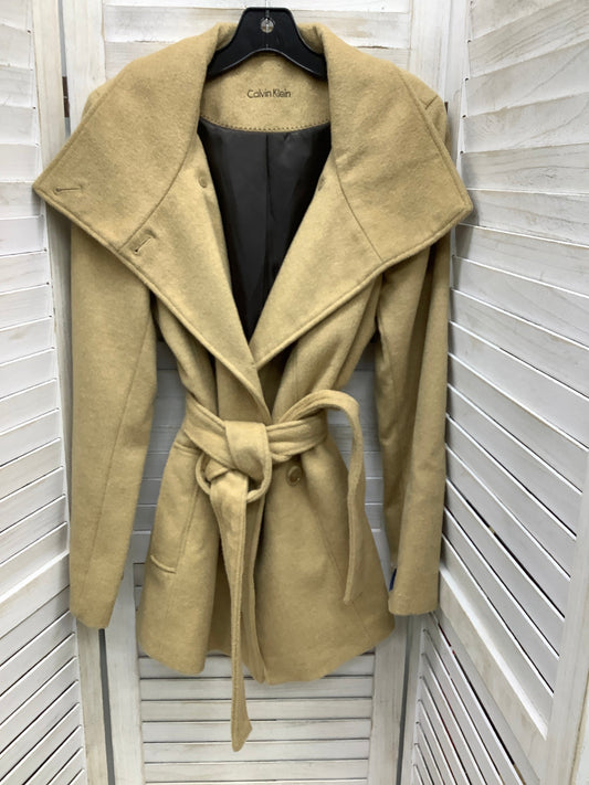 Coat Peacoat By Calvin Klein In Tan, Size: Xl