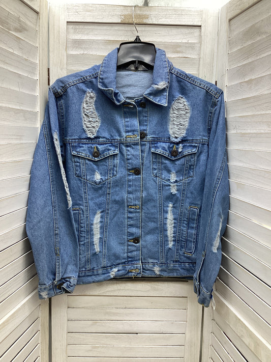 Jacket Denim By Clothes Mentor In Blue Denim, Size: M