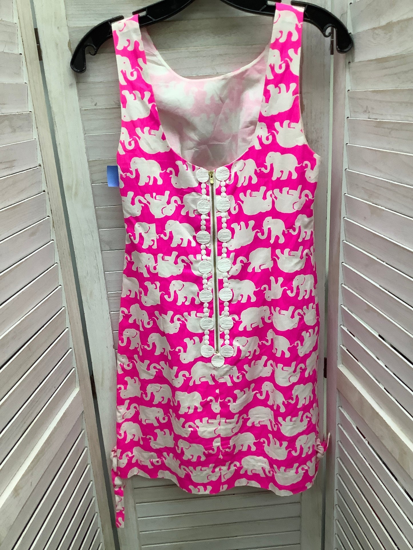 Dress Casual Midi By Lilly Pulitzer In Pink & White, Size: 4