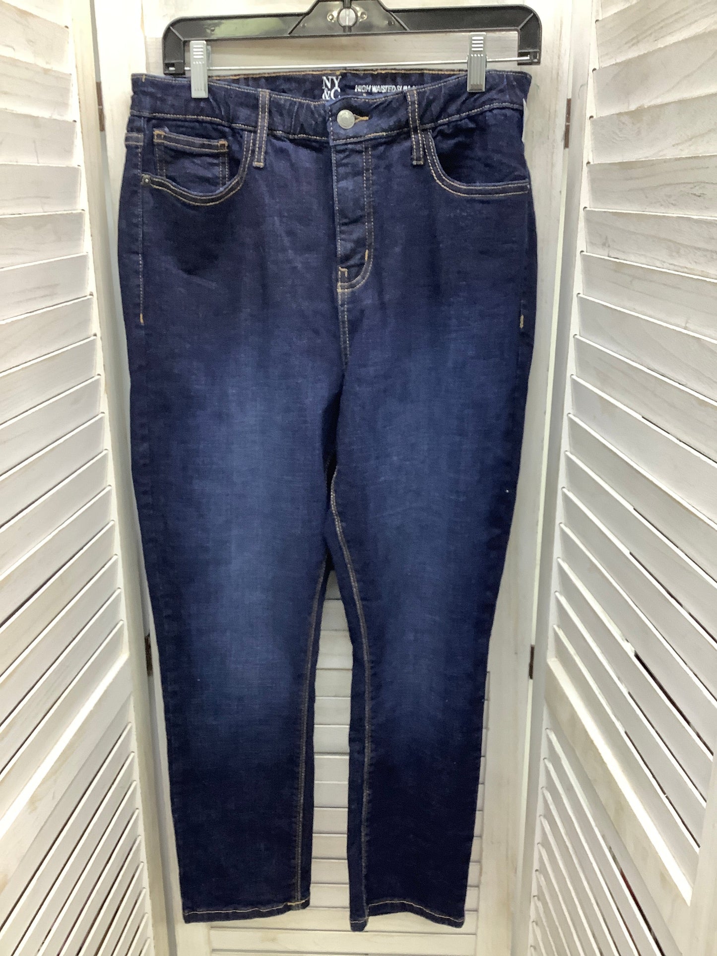 Jeans Skinny By New York And Co In Blue Denim, Size: 16