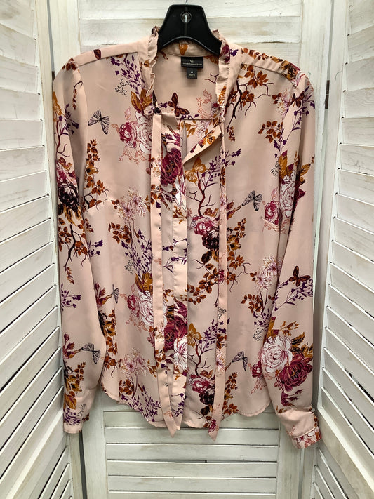 Top Long Sleeve By Worthington In Floral Print, Size: M