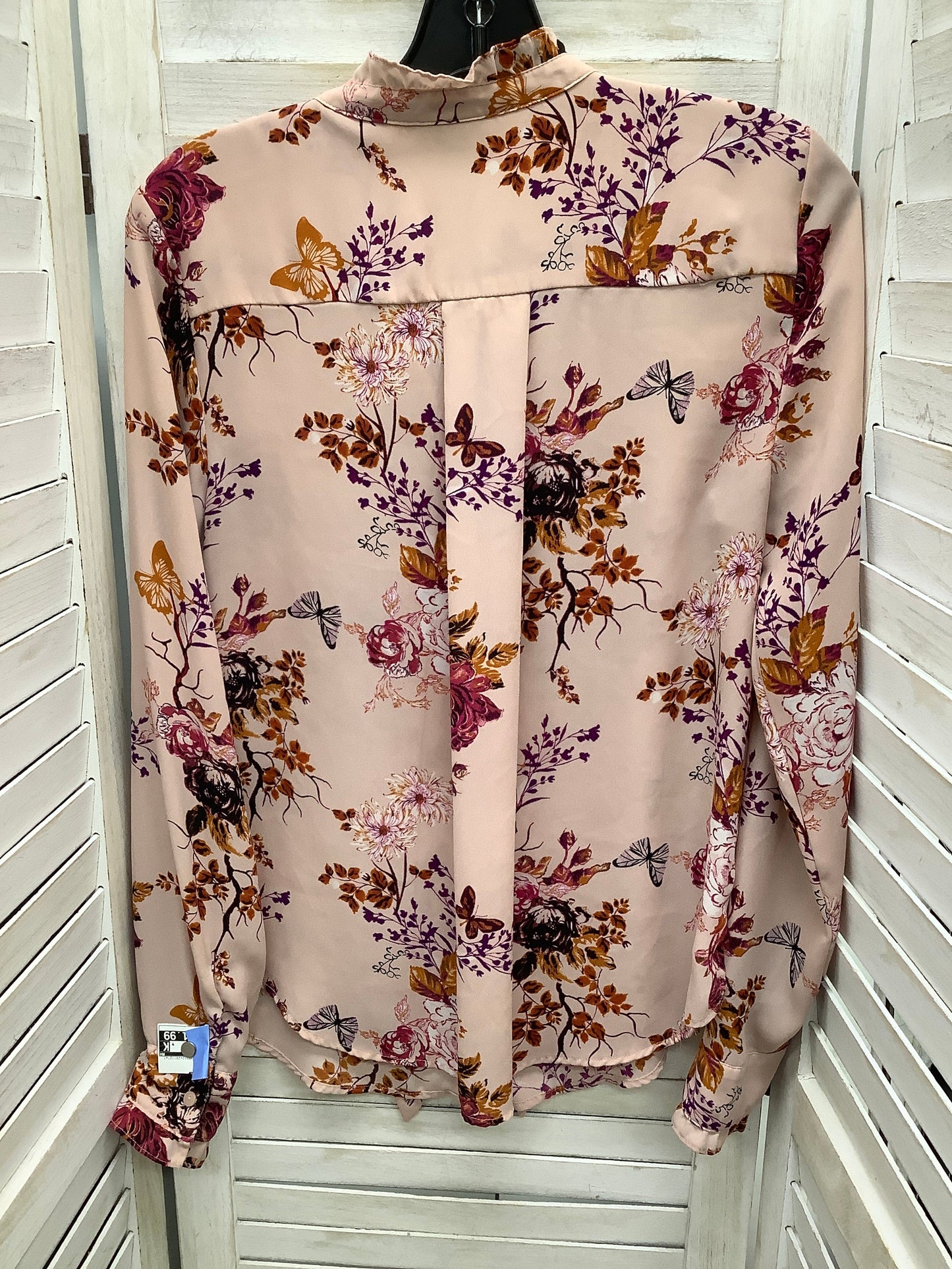 Top Long Sleeve By Worthington In Floral Print, Size: M