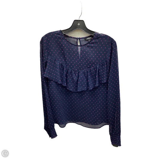 Top Long Sleeve By Express In Navy, Size: M