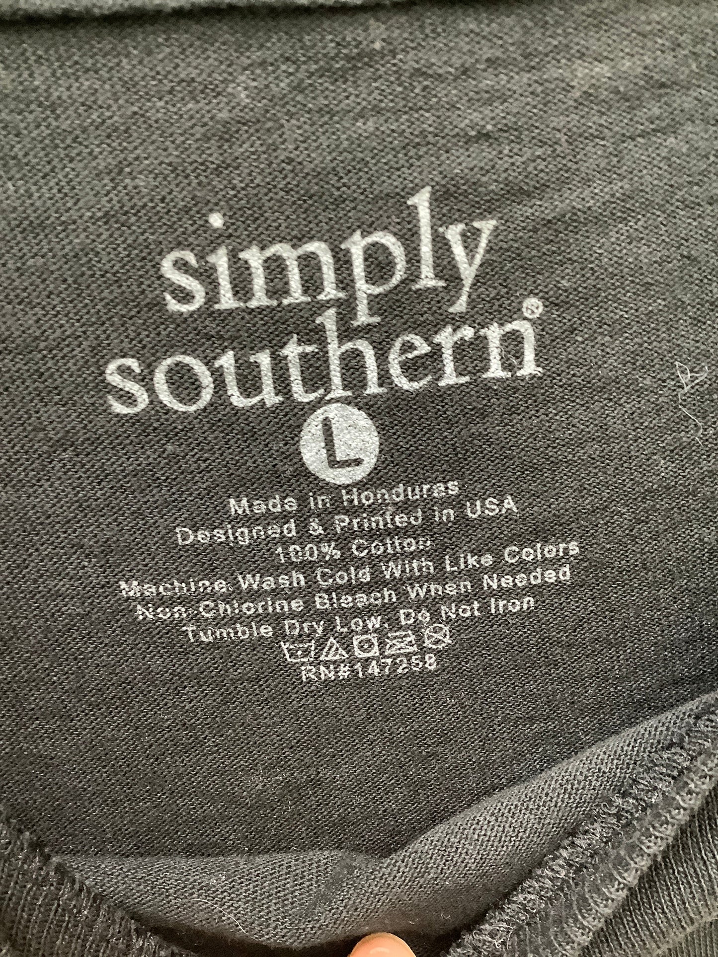 Top Long Sleeve By Simply Southern In Black, Size: L