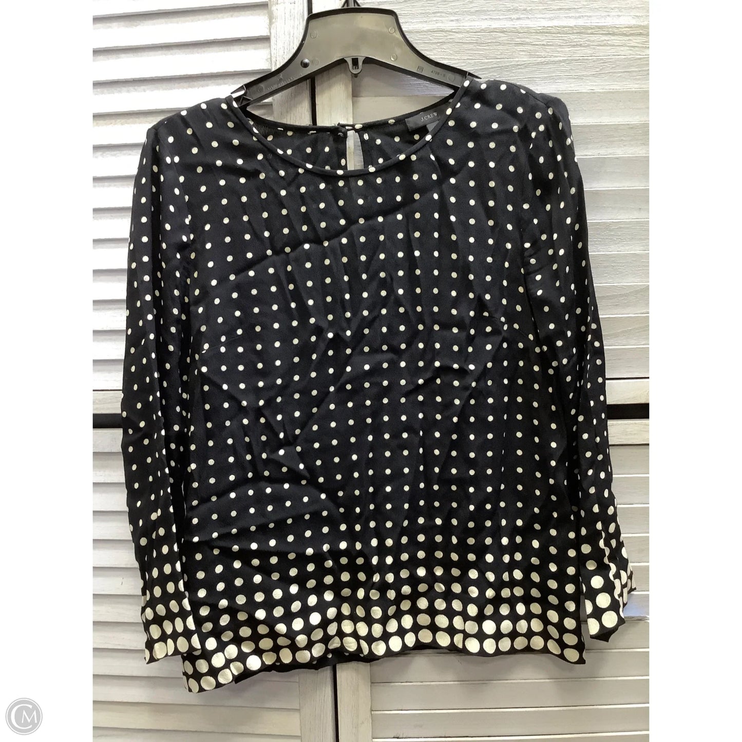 Top Long Sleeve By J. Crew In Polkadot Pattern, Size: 4