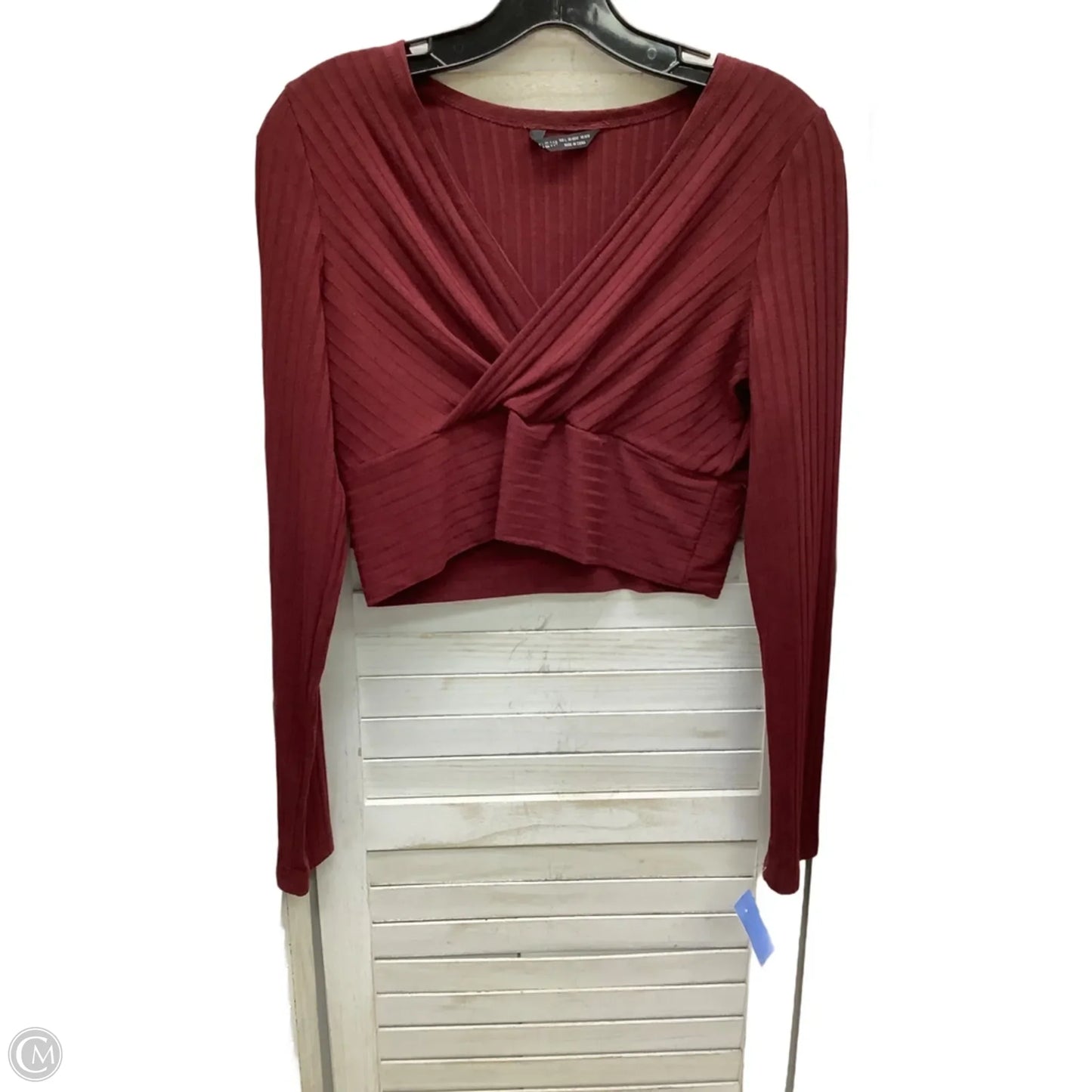 Top Long Sleeve By Shein In Maroon, Size: 8