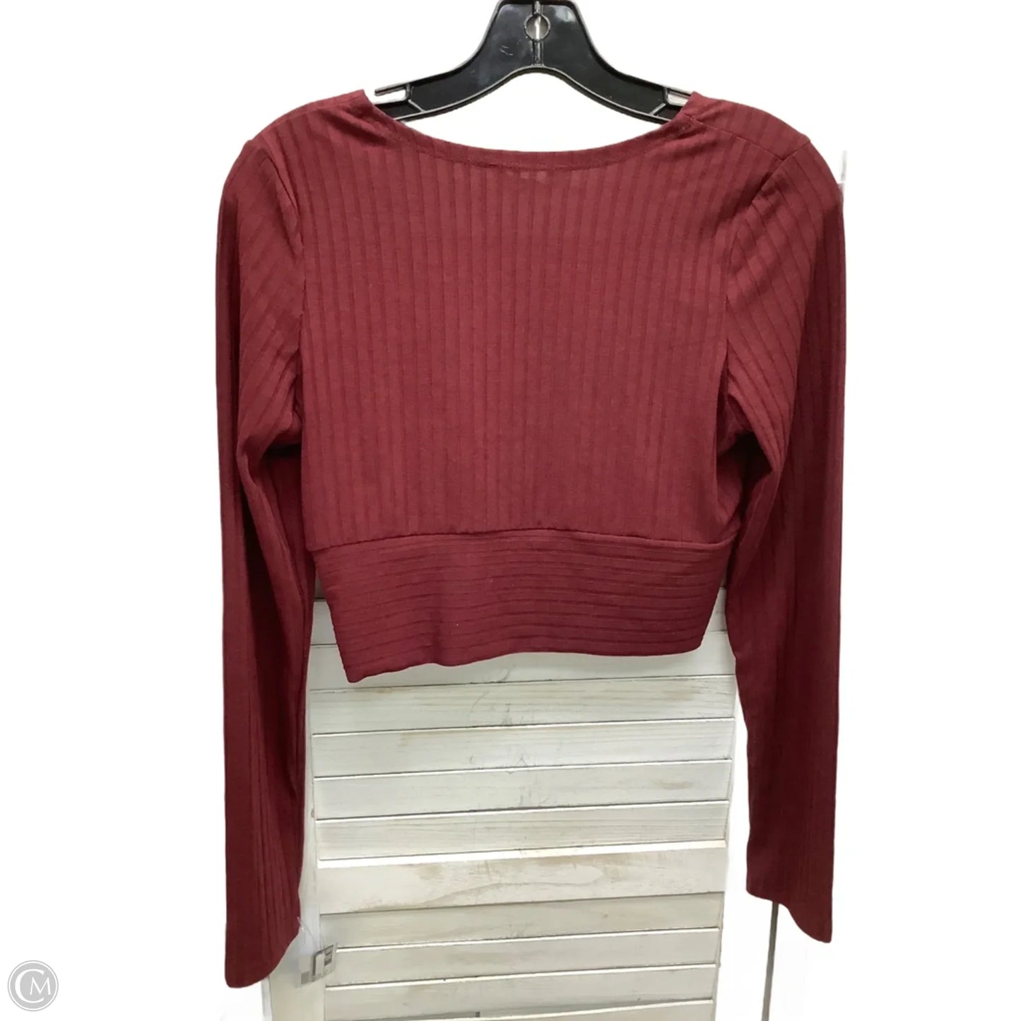 Top Long Sleeve By Shein In Maroon, Size: 8
