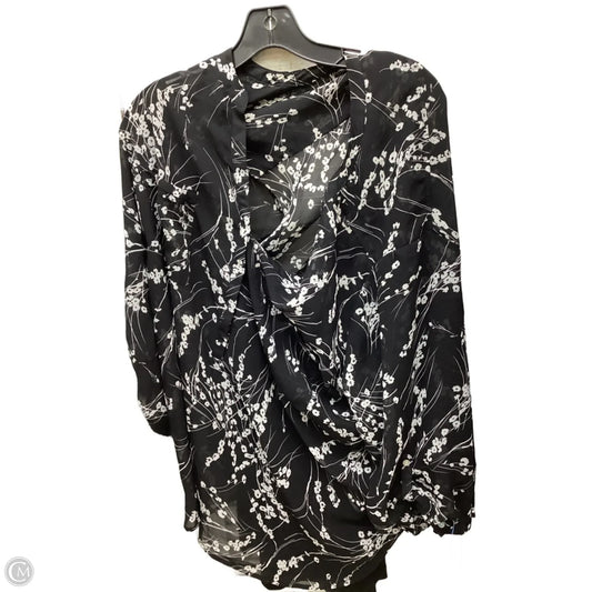 Top 3/4 Sleeve By Apt 9 In Black & White, Size: 3x