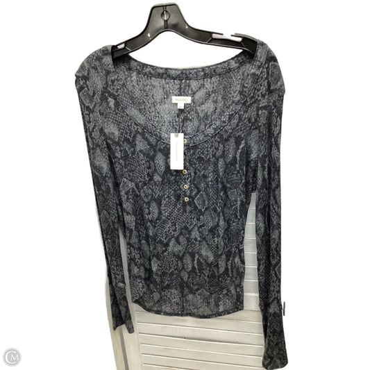 Top Long Sleeve By Pilcro In Grey, Size: L