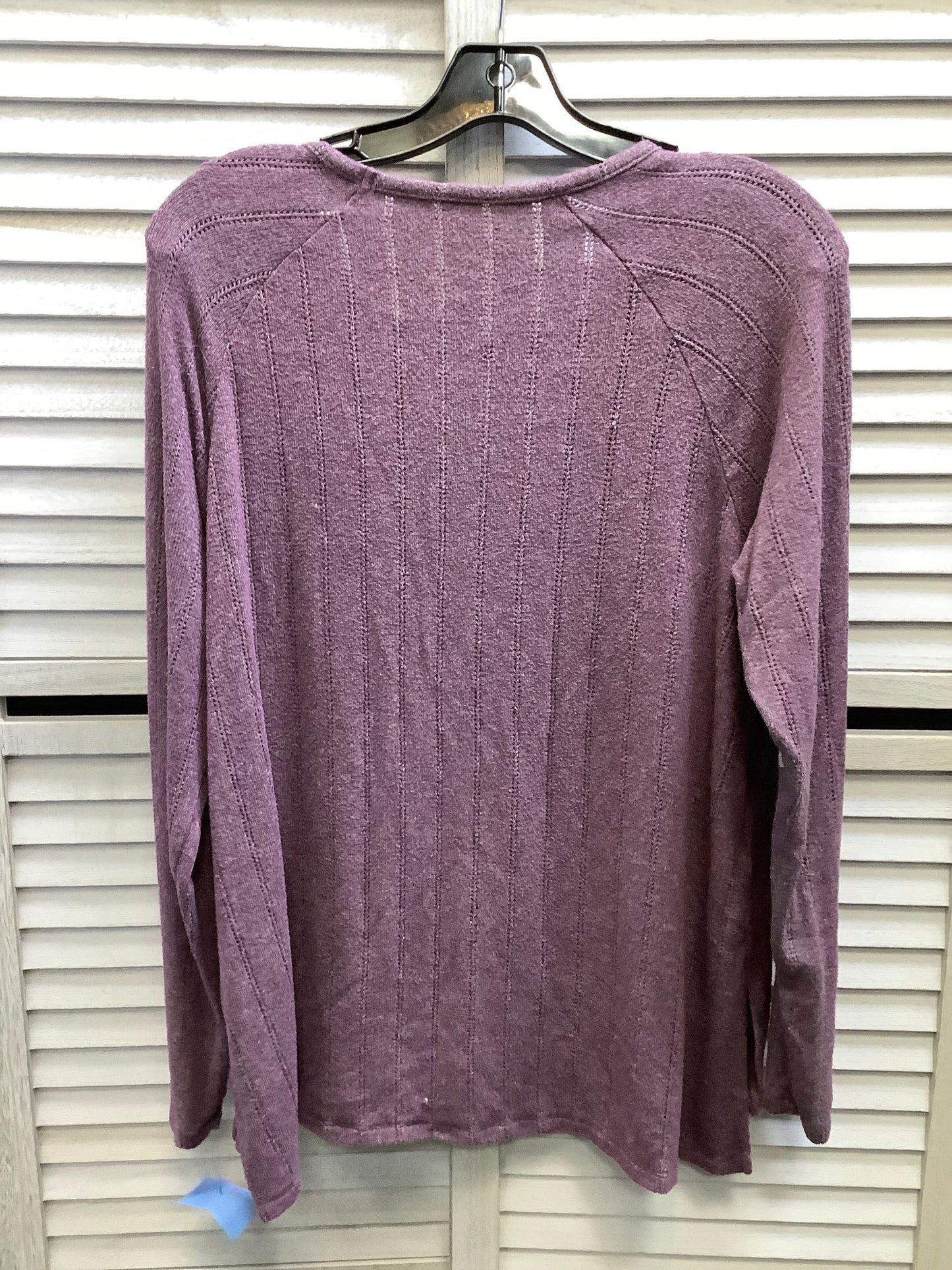 Top Long Sleeve Basic By American Eagle In Purple, Size: L