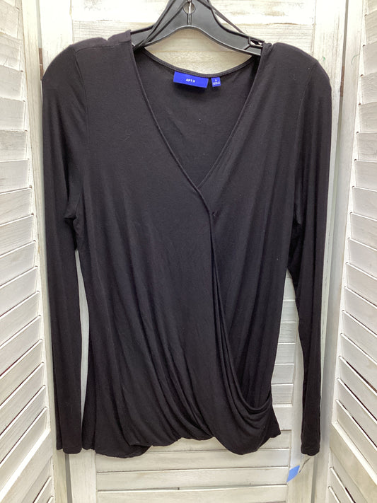 Top Long Sleeve Basic By Apt 9 In Black, Size: S