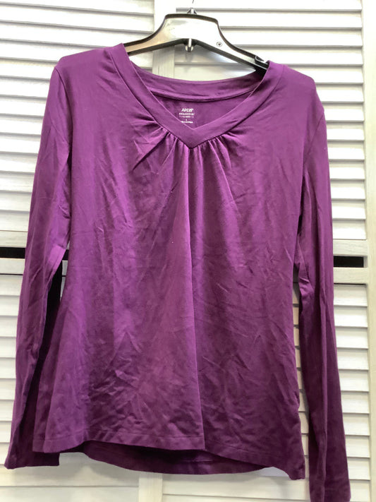 Top Long Sleeve Basic By Apt 9 In Purple, Size: L