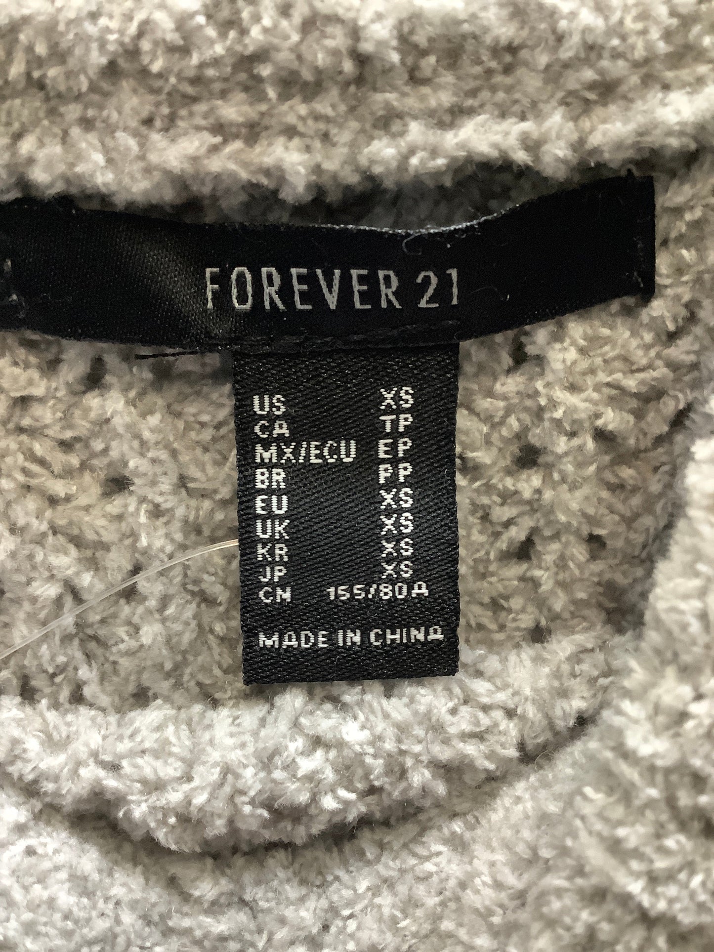 Sweater By Forever 21 In Grey, Size: Xs