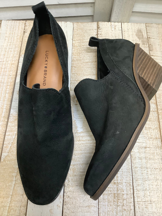 Black Boots Ankle Heels Lucky Brand, Size 7.5