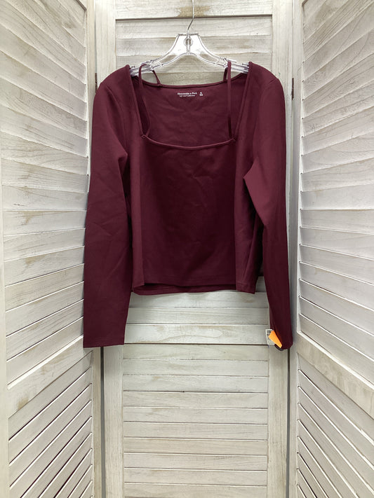 Athletic Top Long Sleeve Crewneck By Abercrombie And Fitch In Burgundy, Size: Xl