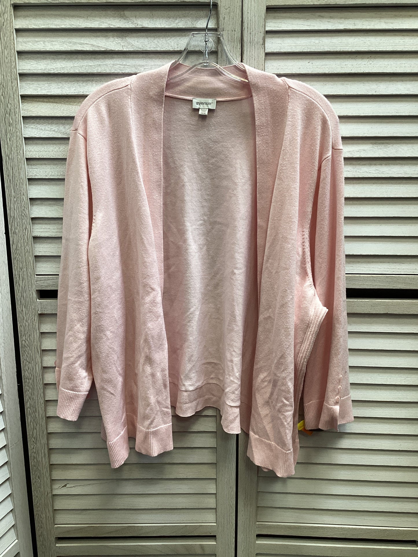 Cardigan By Avenue In Pink, Size: 4x